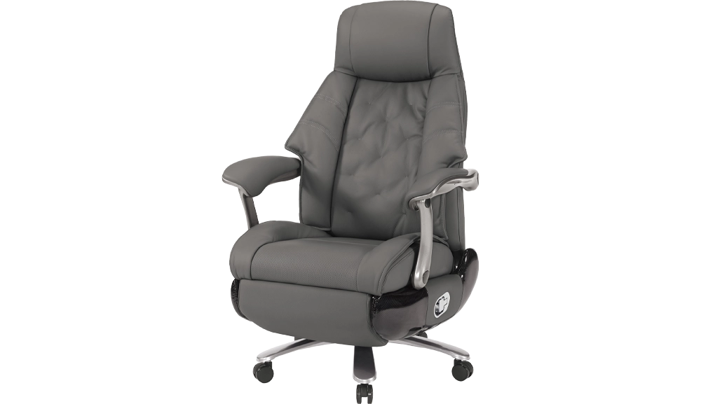 洛伊娜按摩牛皮辦公椅(深灰)