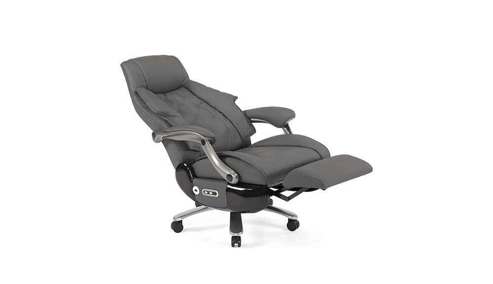 洛伊娜按摩牛皮辦公椅(深灰)