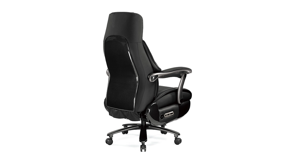 華爾達按摩牛皮辦公椅(黑色)