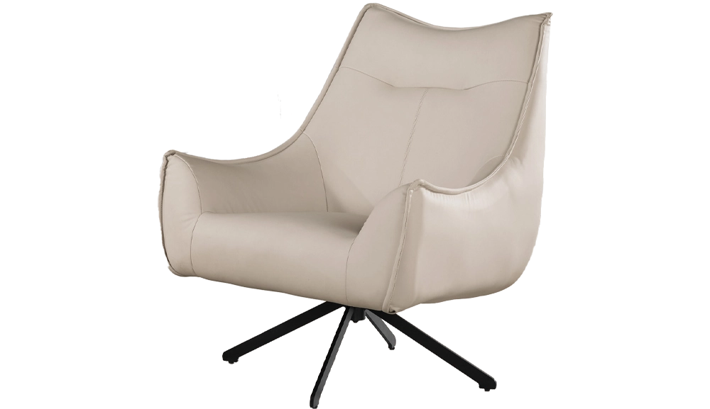 耶達休閒椅(灰色皮)