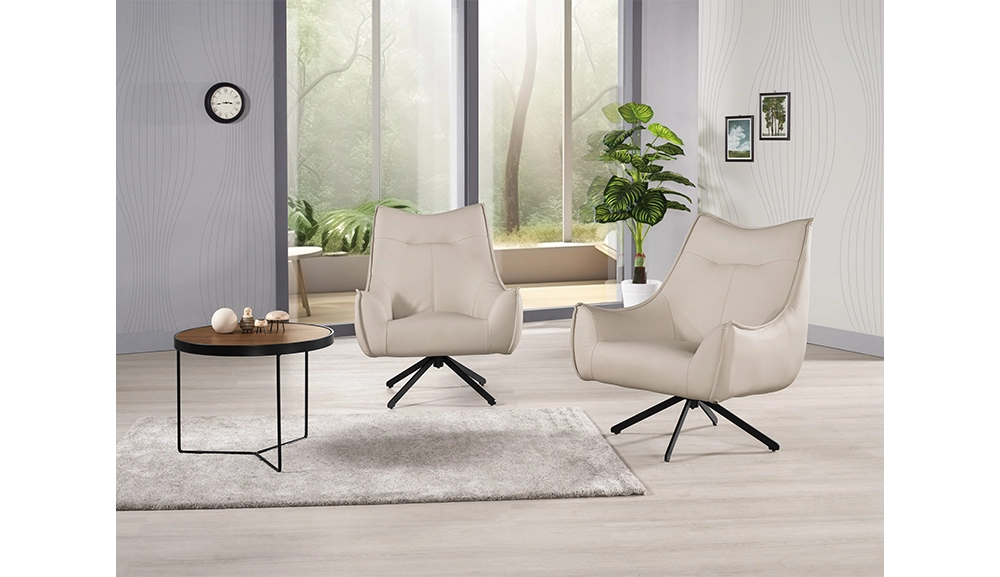 耶達休閒椅(灰色皮)