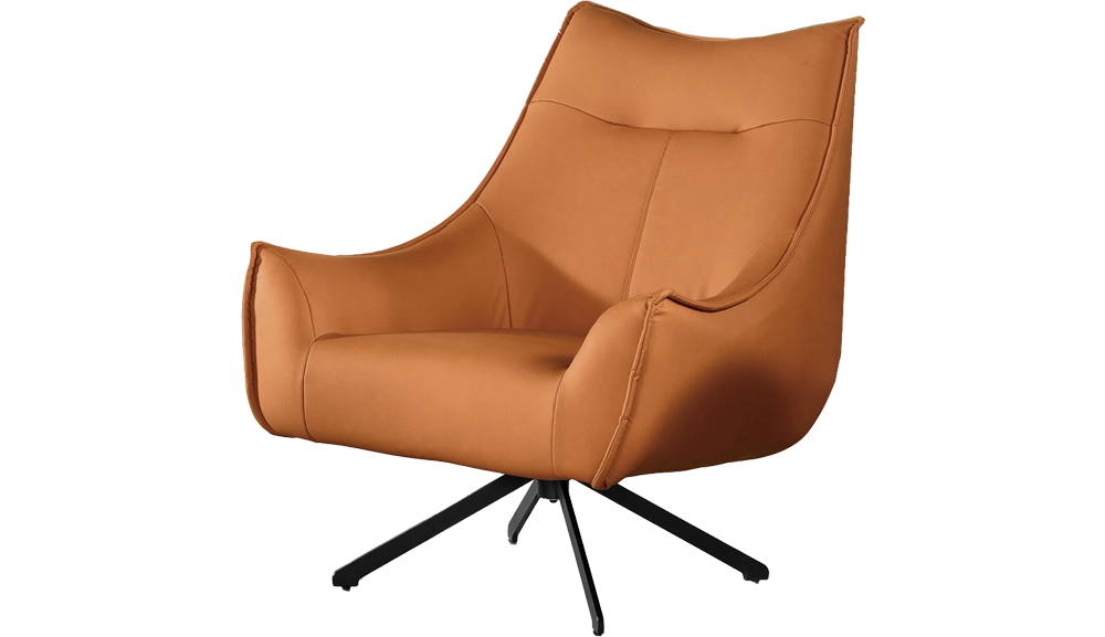 伊爾丹休閒椅(橘色皮)