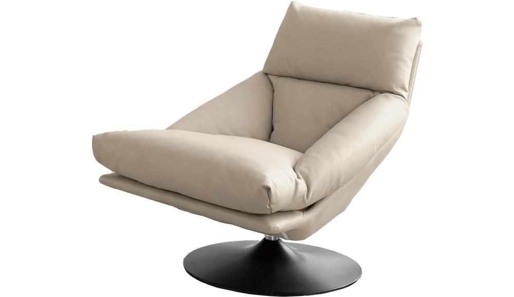 柏迪休閒椅(米色皮)