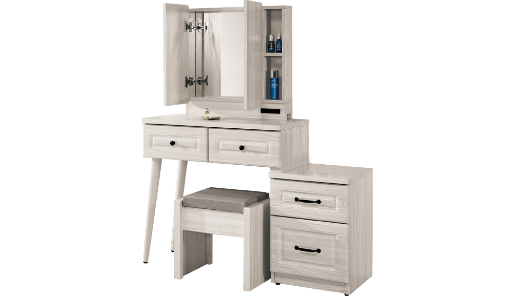 克里斯2.7尺伸縮化妝台(全組)