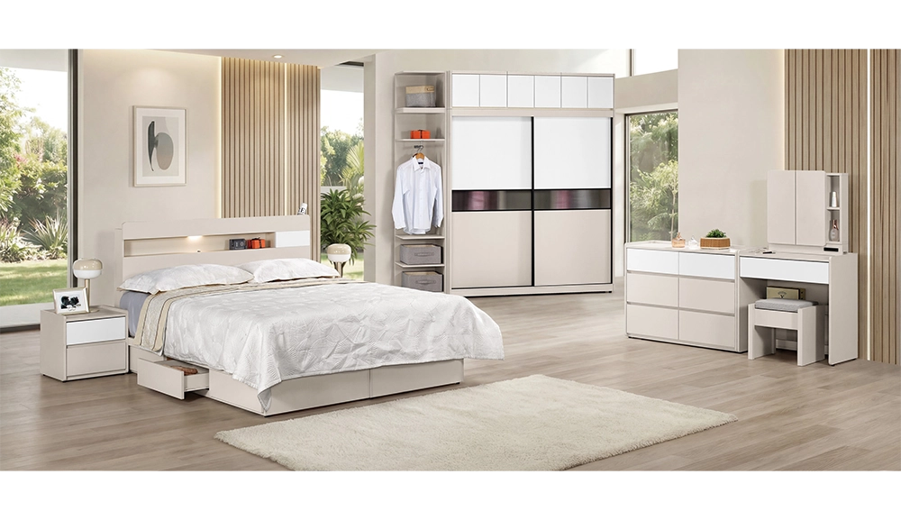 佩洛斯4尺多功能L型組合化妝台(全組)