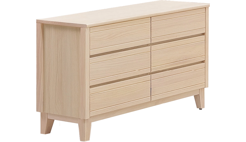 米樂實木洗白4尺六斗櫃