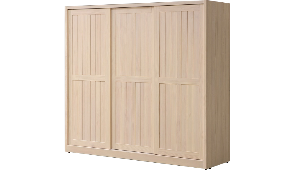 米樂實木洗白推門衣櫥