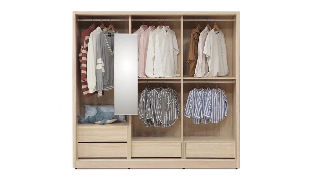 米樂實木洗白推門衣櫥