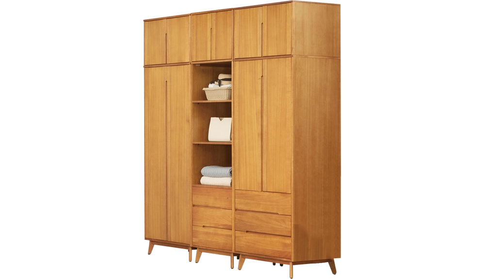 米娜淺柚木色衣櫥組