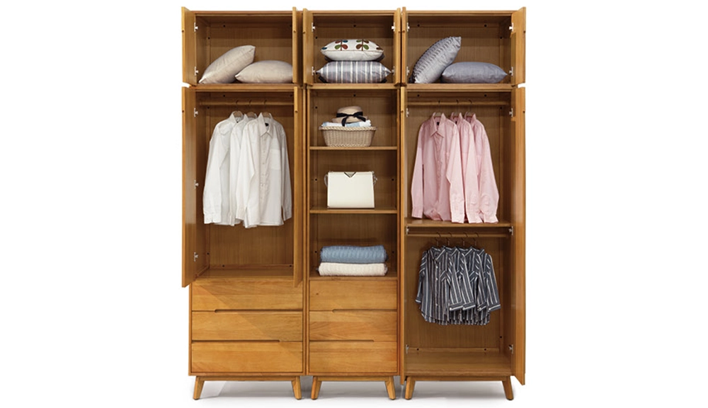 米娜淺柚木色衣櫥組