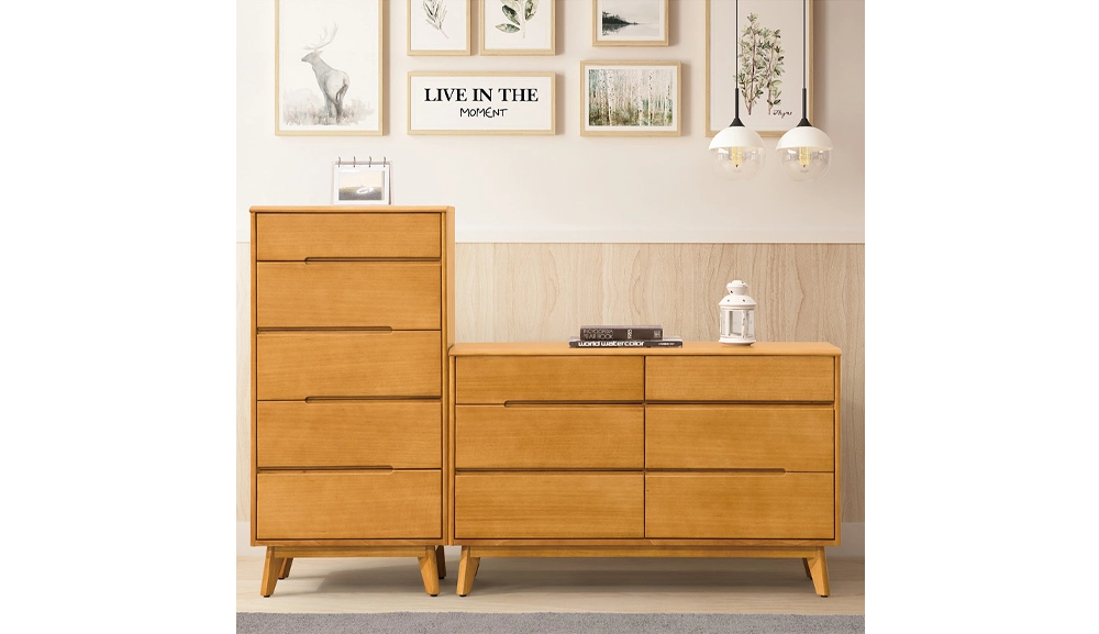 米娜淺柚木色2尺五斗櫃