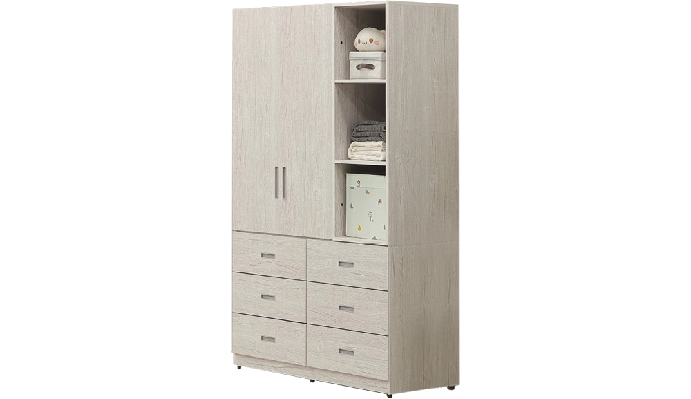 艾薇兒淺橡木衣櫥組(含被櫥櫃)