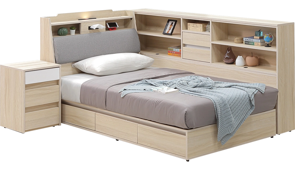 白楓木3.5尺床組(含床邊櫃)