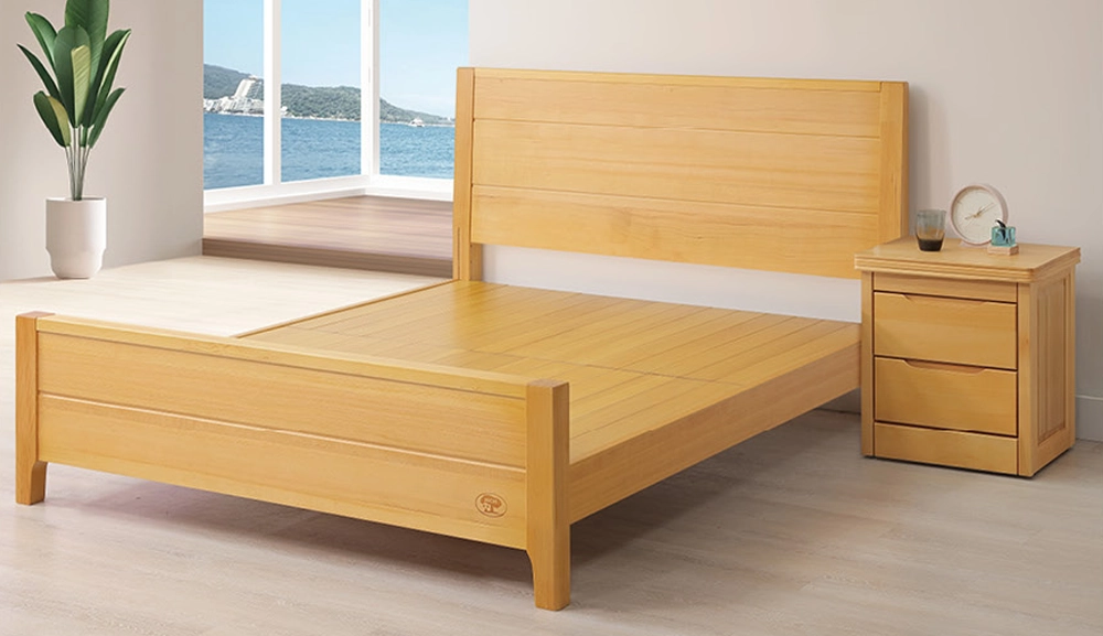 波爾檜木色床架