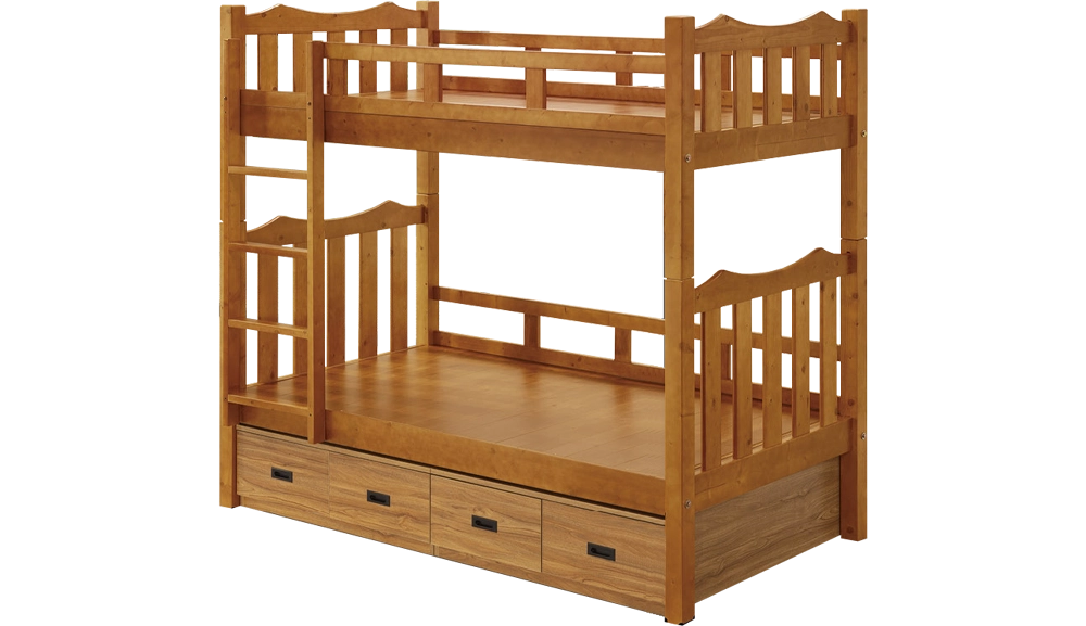 艾凡樟木色3.5尺雙層床