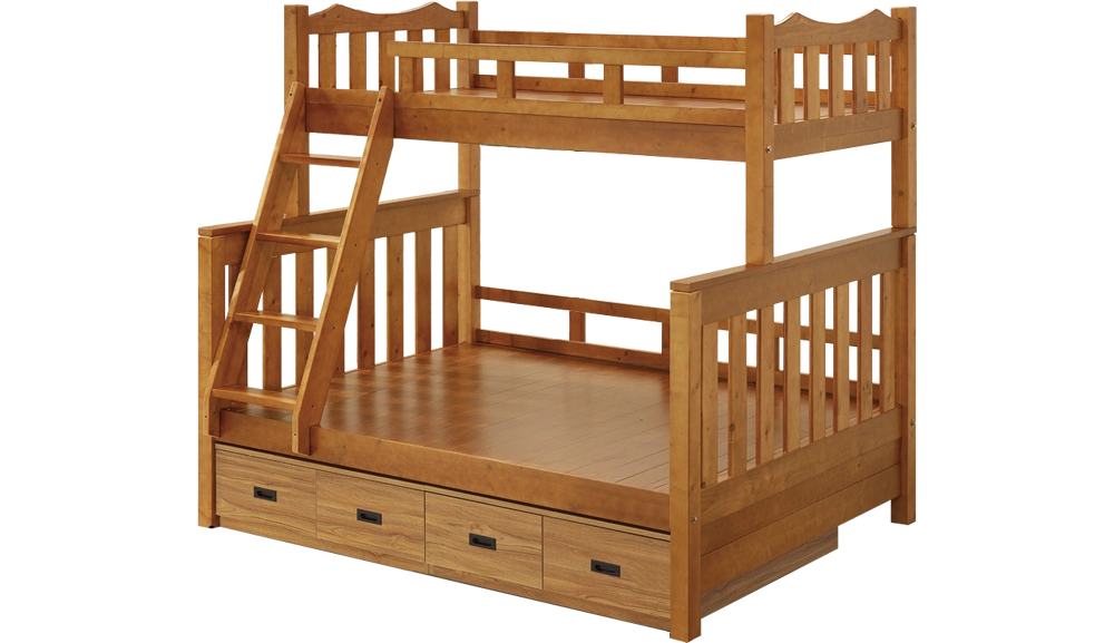 日傑夫樟木色5尺雙層床