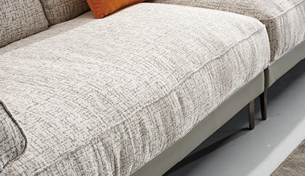 2A耐磨皮+棉麻布沙發四人位