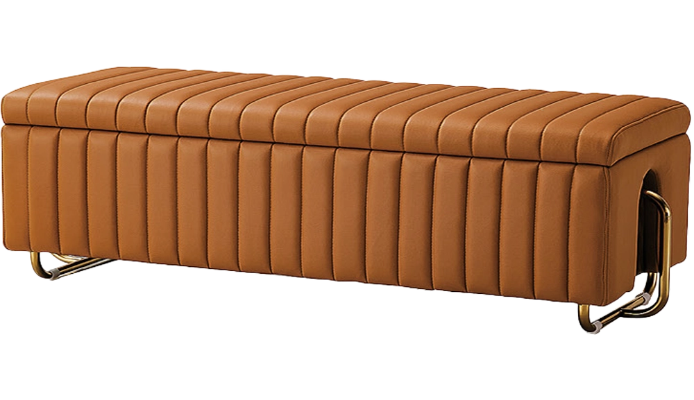 2320布藝置物床尾凳(橘色)