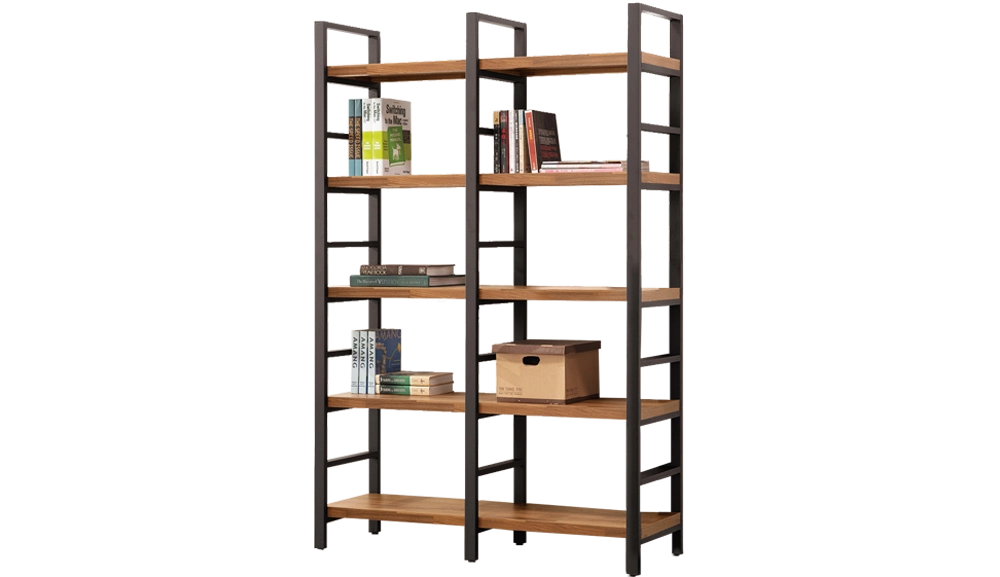 工業風柚木書架