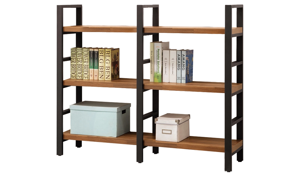 工業風柚木書架