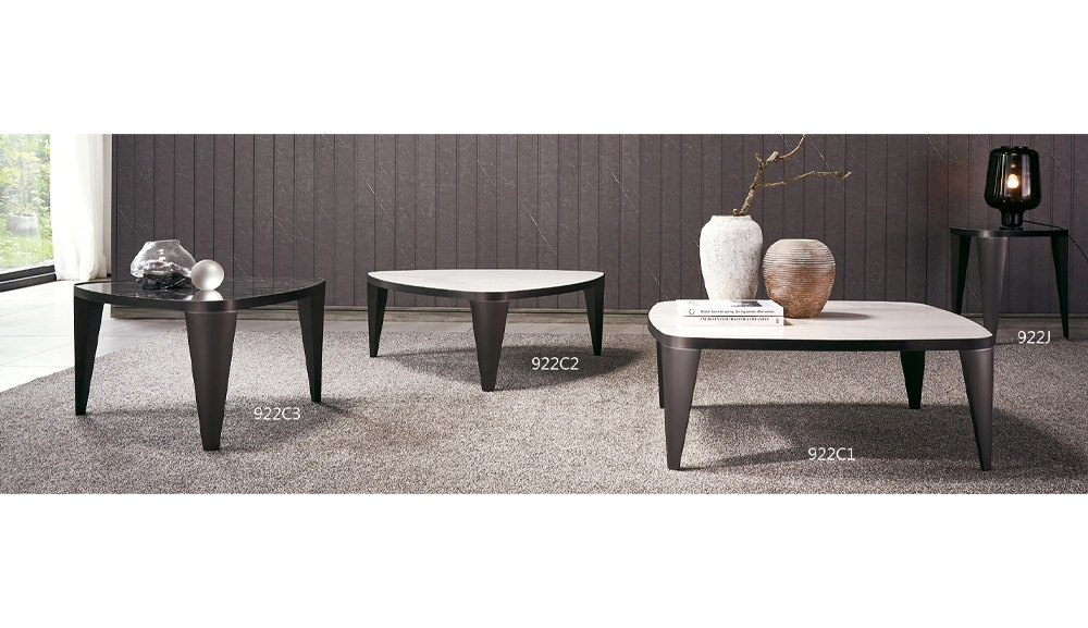 922C2雪山白岩板三角形大茶几