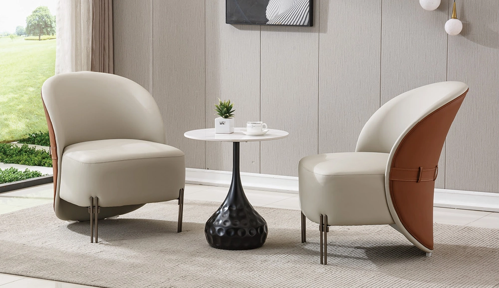 2370皮藝洽談椅(橘色)