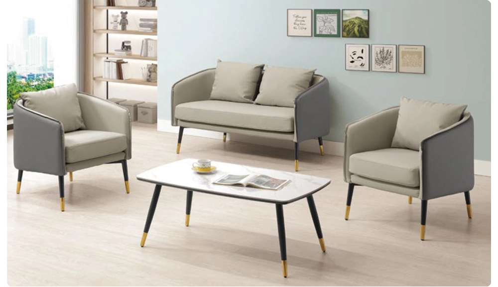 艾娃雙色皮鐵腳椅