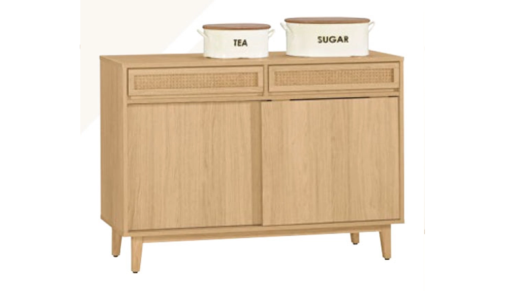 奈良原木色藤編4尺餐櫃下座