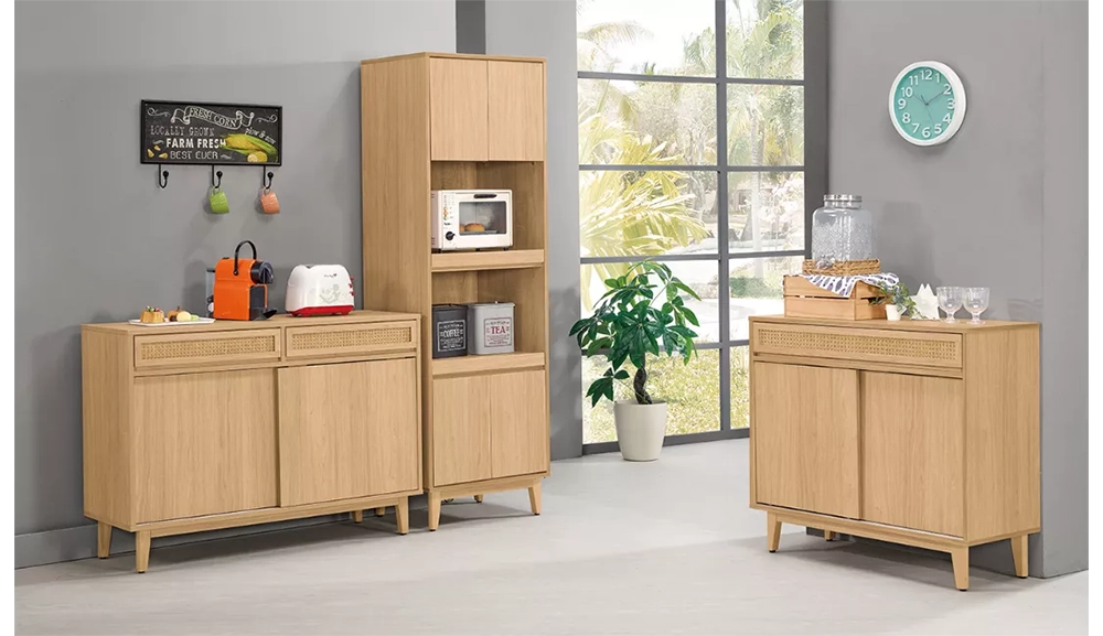 奈良原木色藤編2X6尺收納櫃