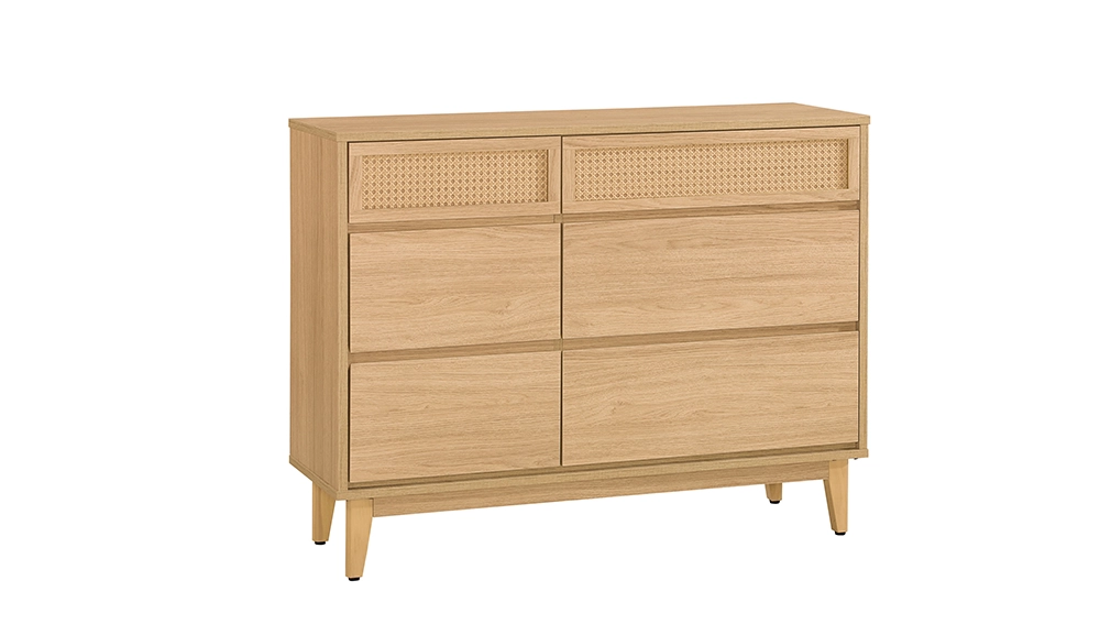 奈良原木色六抽斗櫃