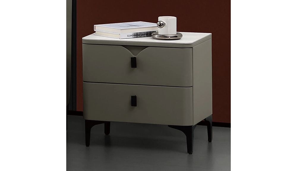 雪倫灰皮岩板床頭櫃