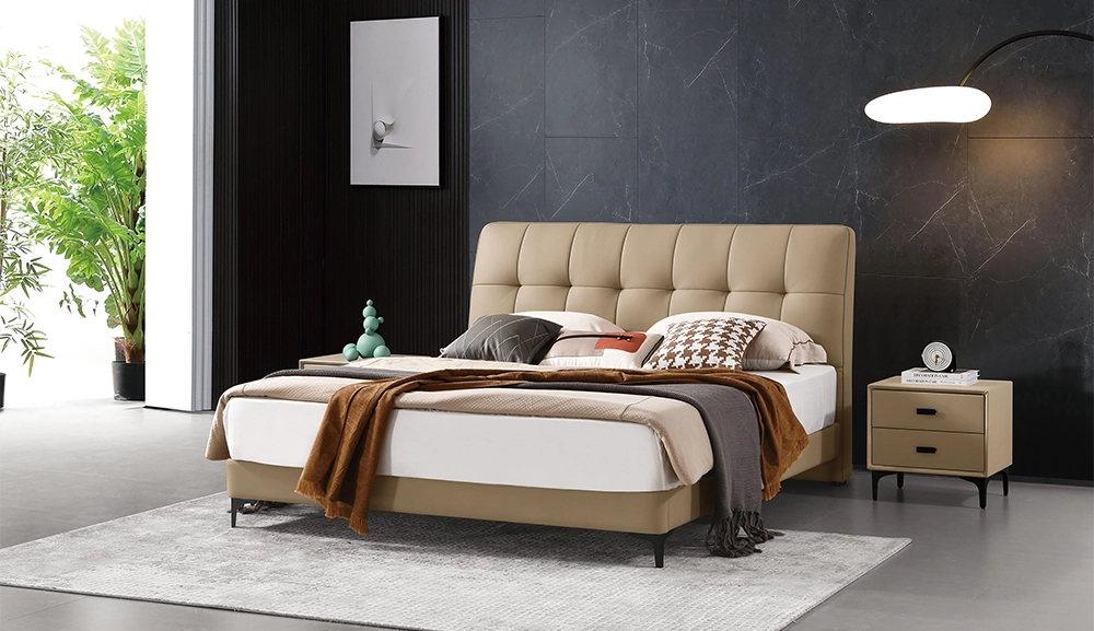 布萊爾駝色皮6尺床台